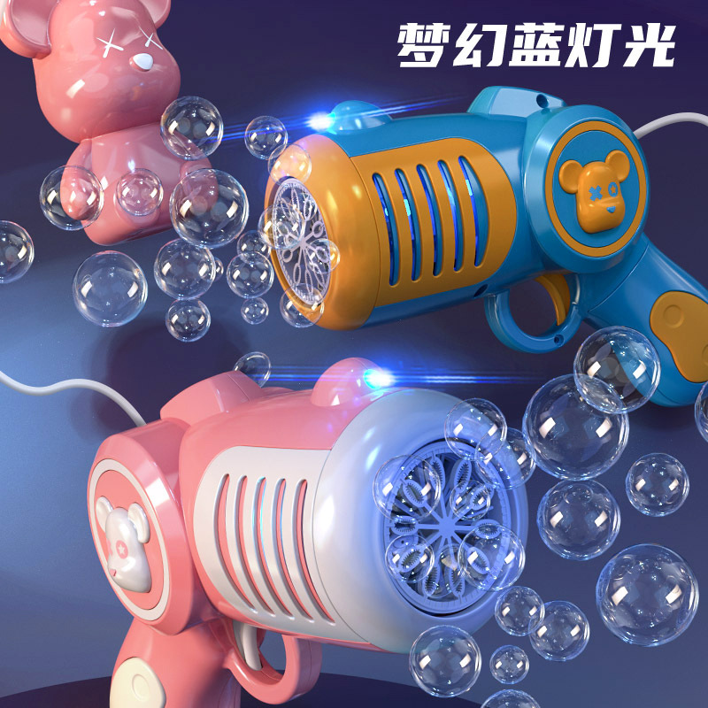 新品暴力熊背包泡泡机正版授权10孔太空全自动泡泡相机儿童玩具