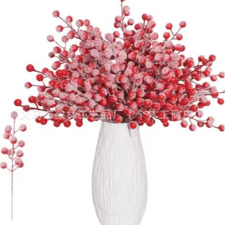 Ramas de Frutos Rojos Artificiales Plástico y PU para Bodas y Decoración del Hogar image 39