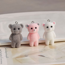 立体毛绒可爱小熊树脂挂件 DIY手工手机挂件车载吊坠材料配件批发