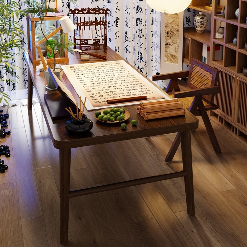 Mesa de caligrafía de madera sólida, escritorio largo de sala de estar, nuevo estudio chino, escritorio de estudio chino, escritorio especial para cepillo doméstico