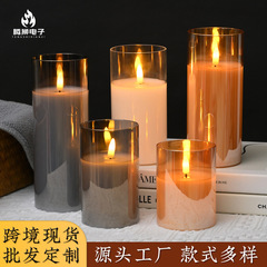 子弹头玻璃电子蜡烛家用氛围感浪漫ins风装饰摆件蜡烛灯LED小夜灯