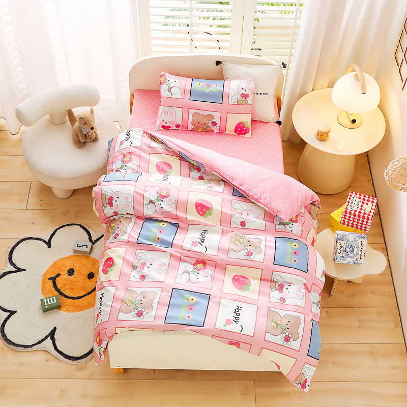 격자 무늬 곰-핑크