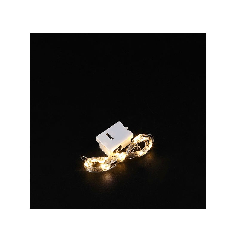 LED copper wire string lights, battery-powered (LR44/2032), waterproof, multi-length & color modes