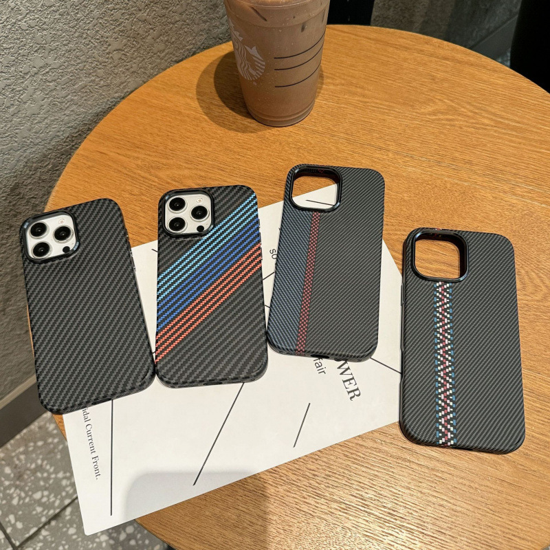 凯夫拉纹理适用苹果17手机壳磁吸iPhone16水贴14金属15Promax硬壳|undefined