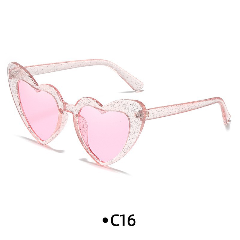 Sunglasses Fashion Versatile Shopping Peach Heart Love Sunglasses Metal Hinge Large Frame Personalized Glasses_voghion.com