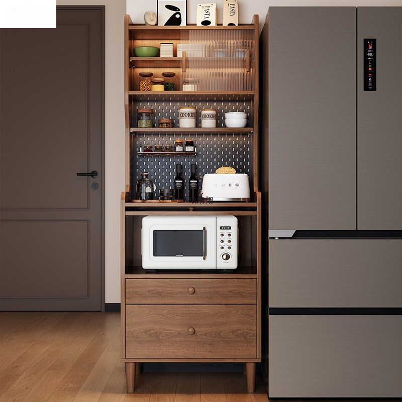 Small Solid Wood Sideboard Integrated Wall Cabinet Coffee Tea Cabinet Narrow Home Living Room Storage Cabinet