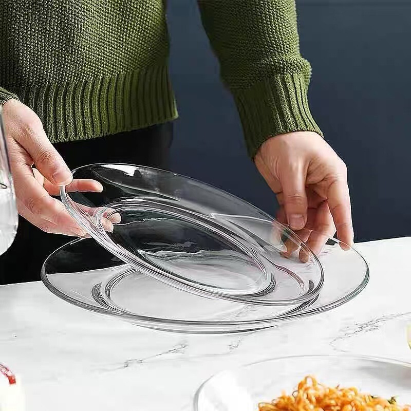 Microwave Simple Round Tempered Glass Dinner Plate Fruit Dessert Salah Plate Western Food Plate Heat Resistant Internet Celebrity Photo Plate Microwave Simple Round Tempered Glass Dinner Plate Fruit Dessert Salah Plate Western Food Plate Heat Resistant Internet Celebrity Photo Plate