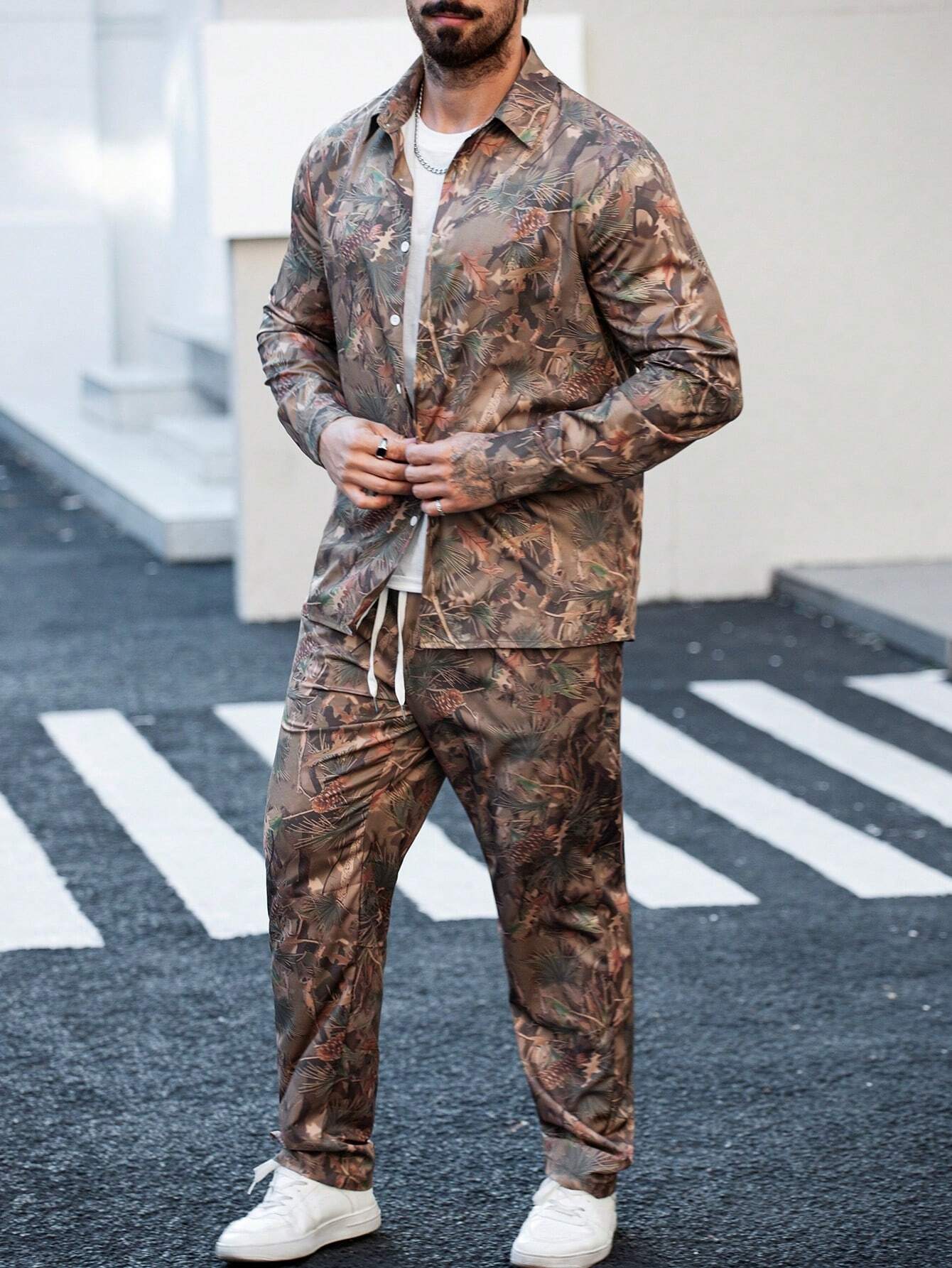 2024 nuevo estilo Amazon productos europeos transfronterizos moda casual estadounidense camisa de manga larga pantalones traje MB12 ML4