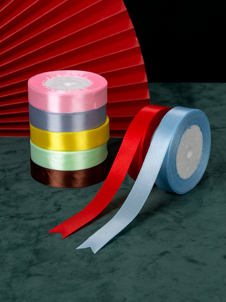 Caja de pastel ancho de cinta de 2 cm flor de seda ramo de flores cinta de regalo de cumpleaños decoración de embalaje cinta de cinta de cinta roja