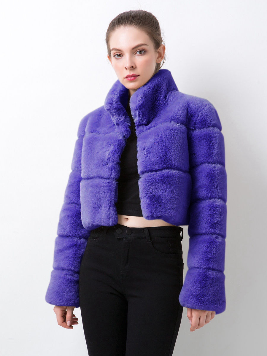 Abbigliamento Donna Pelliccia Giacca Donna Pelliccia Cuciture Orizzontali Pelliccia Artificiale_voghion.com