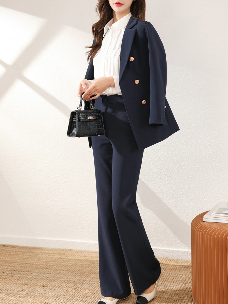 XZ022-Suit Jacket Women's Large Size Women's Fat MM Navy Blue Suit Jacket Professional Suit XZ022-Suit Jacket Women's Large Size Women's Fat MM Navy Blue Suit Jacket Professional Suit