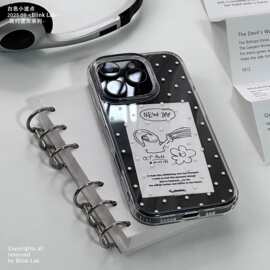 白色小波点适用苹果16PROMAX手机壳iPhone17小众14双层13硬壳12