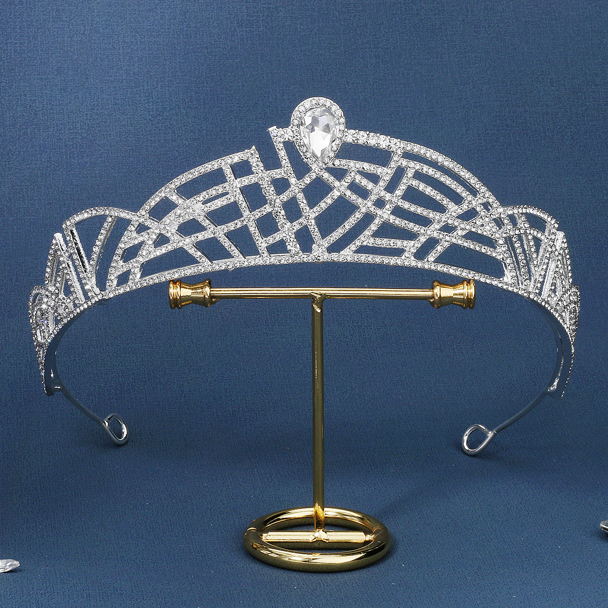 European And American Retro Bridal Crown All-match Atmosphere Makeup Style Headdress Princess Wedding Alloy Rhinestone Crown