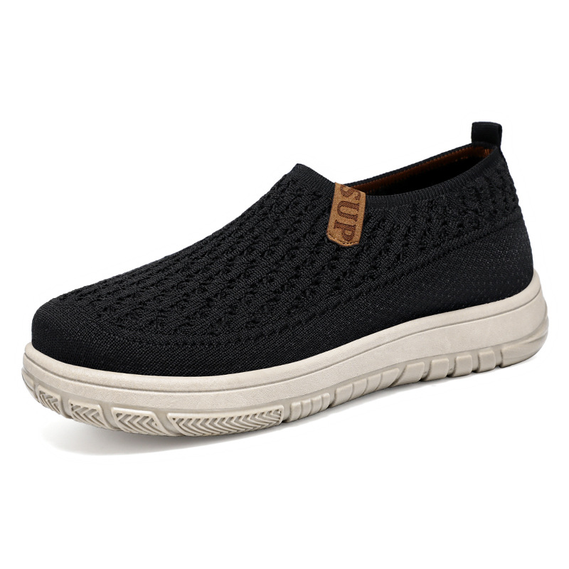 Primavera y otoño nuevos viejos zapatos de tela de Beijing zapatos de mujer con suela suave cómodo con un pie de calzado de calzado, zapatos casuales antideslizantes con suela gruesa para mujeres