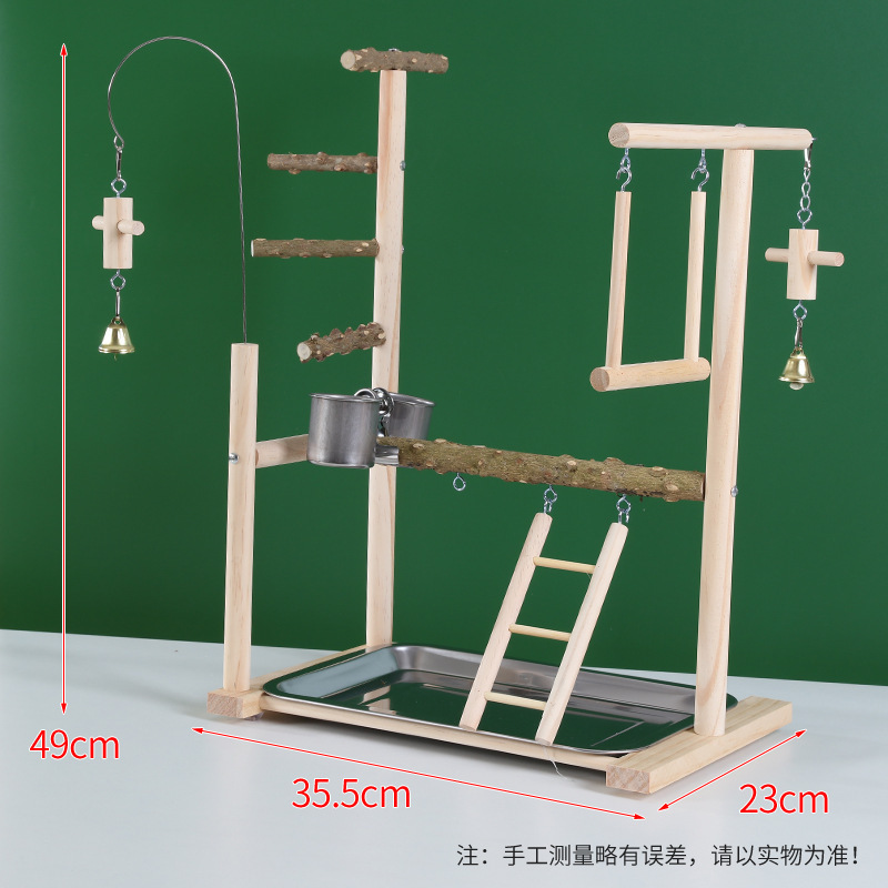 インタラクティブプラットフォーム、スズラン、鳥スタンド、虎皮牡丹、オカメインコスタンド、足首ラダー、爪とぎ無垢材スタンドスティック|undefined