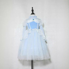 Elsa Princess Dress Winter Edition Children's Sweater Long Sleeve Net Pom Pom Dress 2022 New Children's Clothing