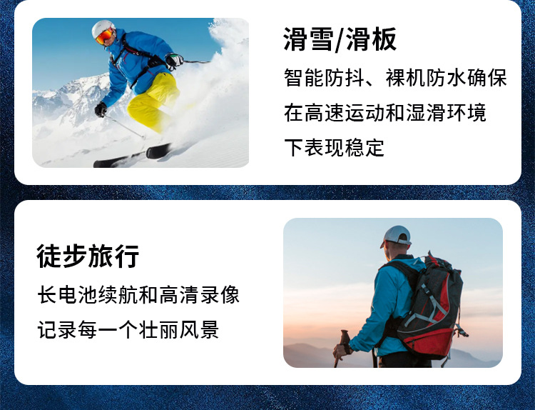 4K Motorcycle and Electric Vehicle Portable High-Definition Waterproof and Anti-Shake Dashcam with Wifi Connectivity