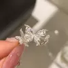 Sparkling Diamond Butterfly Ring Opening