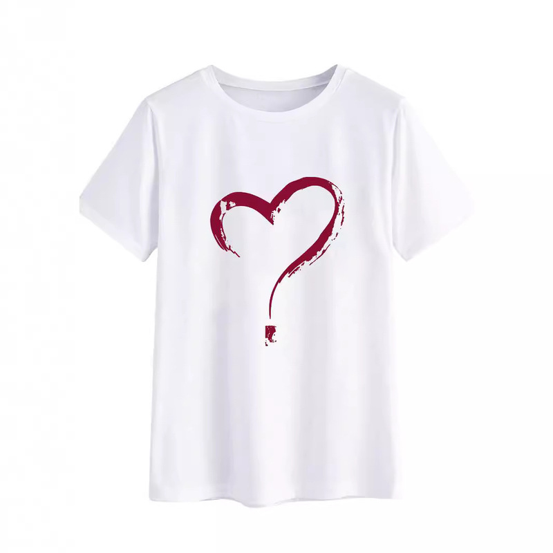 Love T-shirt Women Harajuku Short Sleeve Summer Top Funny T-shirt O Collar T-shirt Summer Top Women T-shirt