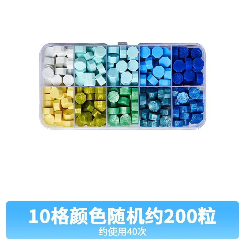 Cera de pintura al fuego, juego completo de sellos de pintura al fuego, octogonal, transparente, colorido, bolsa de colores mezclados, cera, venta al por mayor barata