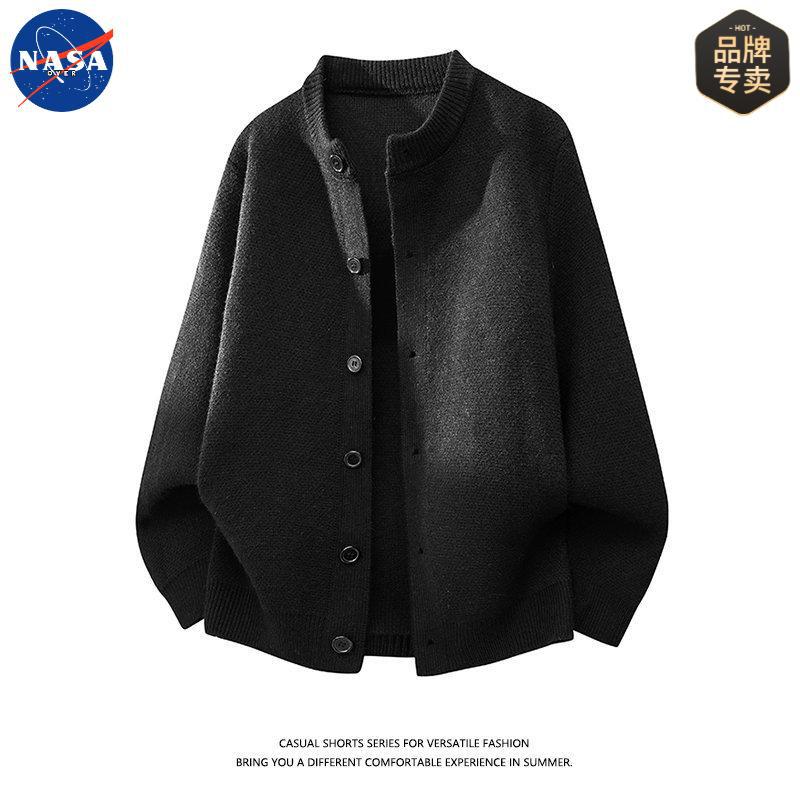 Nasa Brand High-End Design Autum Cardigan Knitwear Men's Old Money Style Handsome Casual Knitwear Jacket