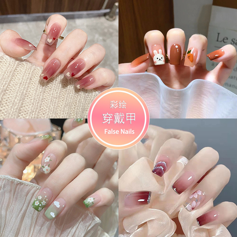 Wearable Nails High-End Sparkling Series Short Fake Nails Wine Red Nail Stickers Finished Nail Stickers Wholesale Nails Wearable Nails High-End Sparkling Series Short Fake Nails Wine Red Nail Stickers Finished Nail Stickers Wholesale Nails