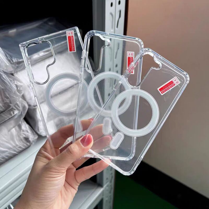 Suitable for Samsung Magsafe Magnetic Transparent S22 Mobile Phone Case S24Ultra Protective Cover S23 Protective Cover S21