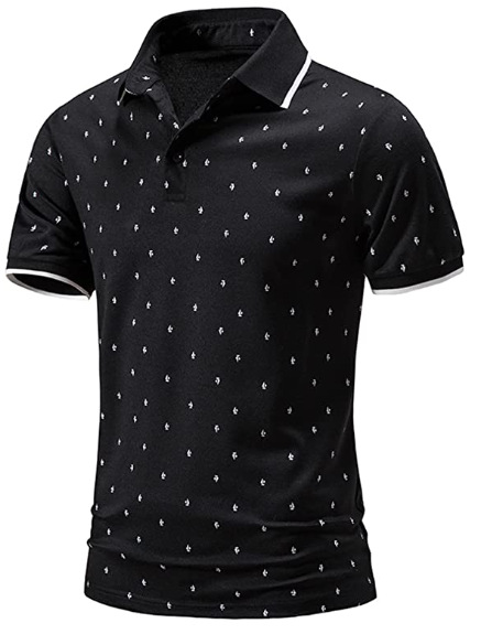 [Punto de aguja] 3D impreso camisa de polo nuevo casual de solapa de manga corta de los hombres camisa transfronteriza estación independiente