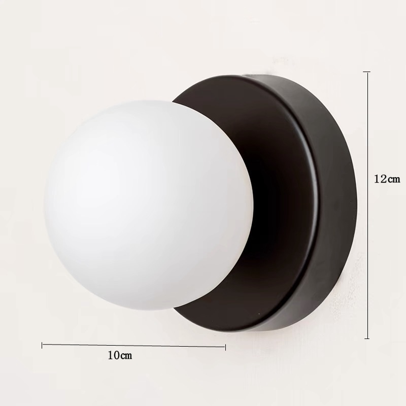 lámpara de pared esférica de vidrio medieval moderna minimalista lámpara de pared de fondo de dormitorio escalera nórdica minimalista pasillo lámpara de pasillo image 7