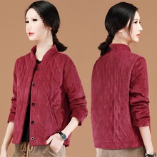 女士加厚保暖棉衣冬季女新款短袄气质2025棉外套条绒夹棉灯芯绒夹