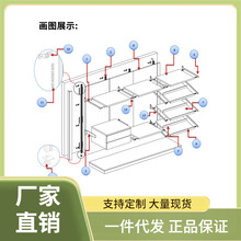 3RLM开放式衣帽间壁挂式敞开步入式衣柜挂墙式无侧背板五金配件