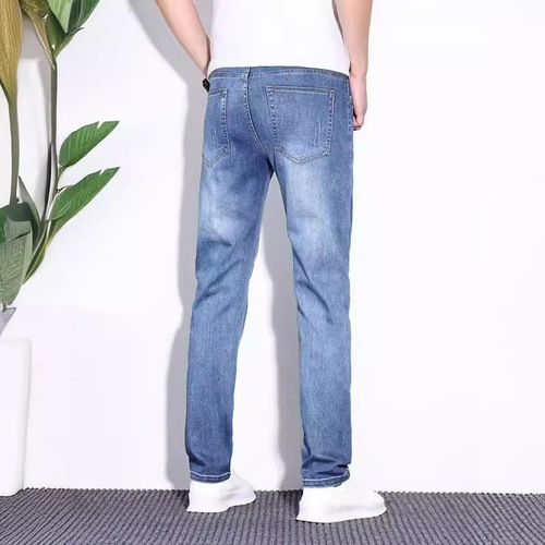 Slim Fit Stretchy Men's Summer Straight Leg Jeans with Micro-elastic Comfort for Youth