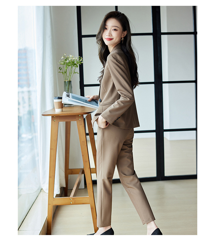 法米姿 秋冬新款时尚修身职业装高端工装西服两件套