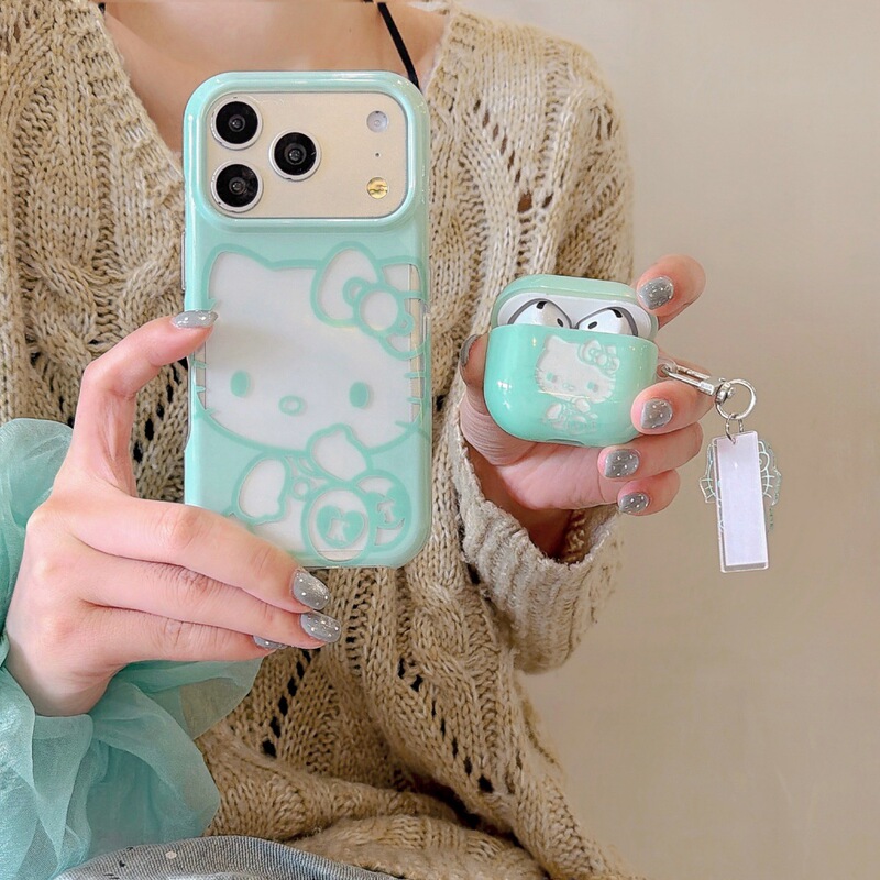 Cartoon double-layer hollow KT cat Apple iPhone 16/15 phone case, suitable for Apple 18/17 PRO MAX, drop-proof Cartoon double-layer hollow KT cat Apple iPhone 16/15 phone case, suitable for Apple 18/17 PRO MAX, drop-proof