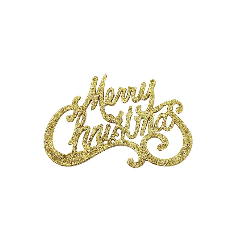 クリスマスの楽しい英語のアルファベットはクリスマスツリーの装飾用品の金粉のアルファベットの札を飾って国境を越えて専用に供えます。|undefined