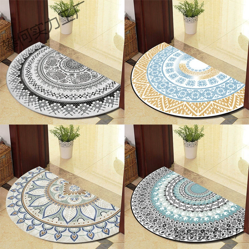 Современные простые полукруглые коврики для входной двери, коврики для дома, кухни, входа, ванной комнаты, туалета, впитывающие коврики для ног