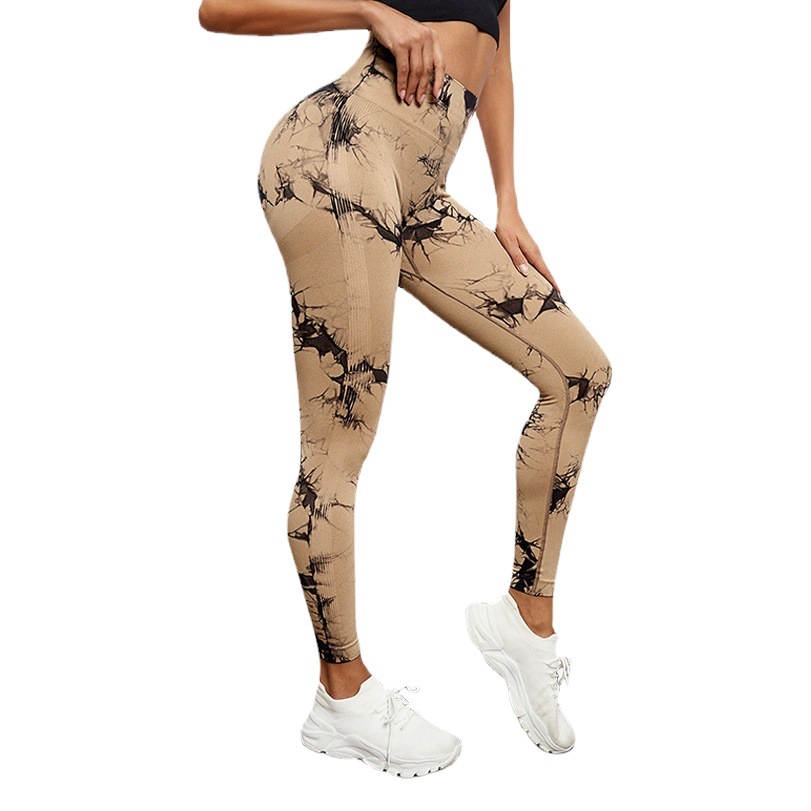 Sin costuras de elevación de la cadera fitness pantalones recortados de las mujeres de cintura alta apretados deportes pantalones de secado rápido transpirable de la cadera de melocotón