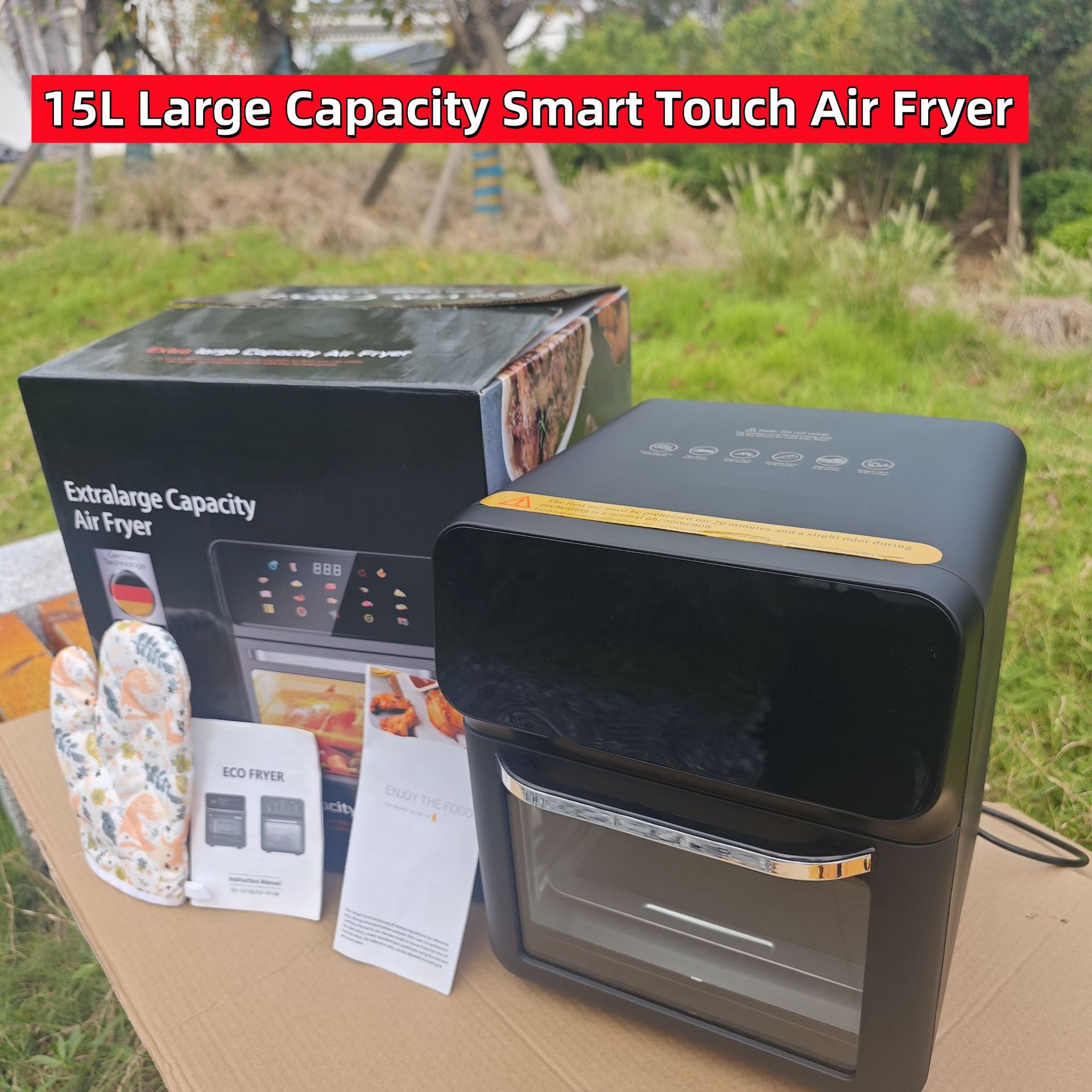 跨境电炸锅大容量智能家用烤箱可视空气炸锅多功能烘焙机厂家批发