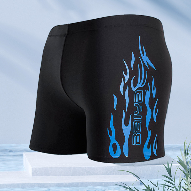 Baiya moda natación troncos de los hombres de la llama más el tamaño suelto y cómodo boxeador bañador anti-vergüenza fábrica de Ventas Directas