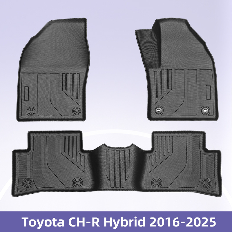 Para Toyota CH-R híbrido 2016 - 2025 timón derecho 3D todo el tiempo material TPE almohadilla de pie cojín de colateral