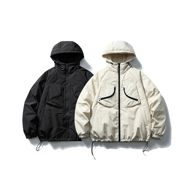 Winter Japanese solid color velvet retro keep warm down jacket with…