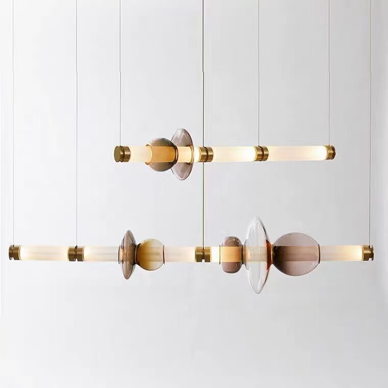 Light Luxury Simple Combination Restaurant Club Bar Bar Colorful Multi-Layer Horizontal Long Table Coffee Table Glass Chandelier Light Luxury Simple Combination Restaurant Club Bar Bar Colorful Multi-Layer Horizontal Long Table Coffee Table Glass Chandelier