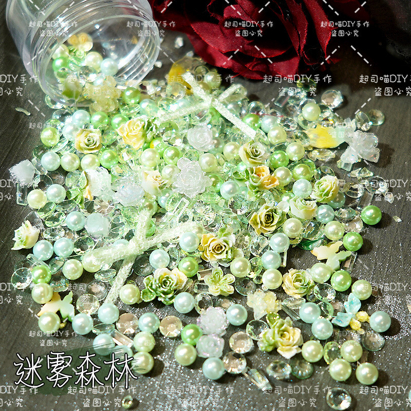 人気の高品質スーパーフェアリーカードレンガ DIY 素材不規則なクリスタル透明砂利ウェアラブルマニキュアパールジュエリーアクセサリー|undefined