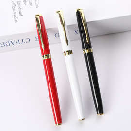 厂家批发黑色中性笔商务会议礼品宝珠笔刻字logo水笔 金属签字笔