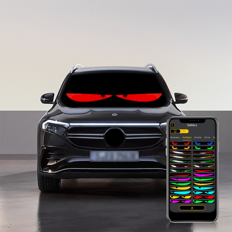Truck Devil's Eye Dynamic Led Flexible Screen Customizable Ultra-Thin Car Sticker Car Window Warning Light