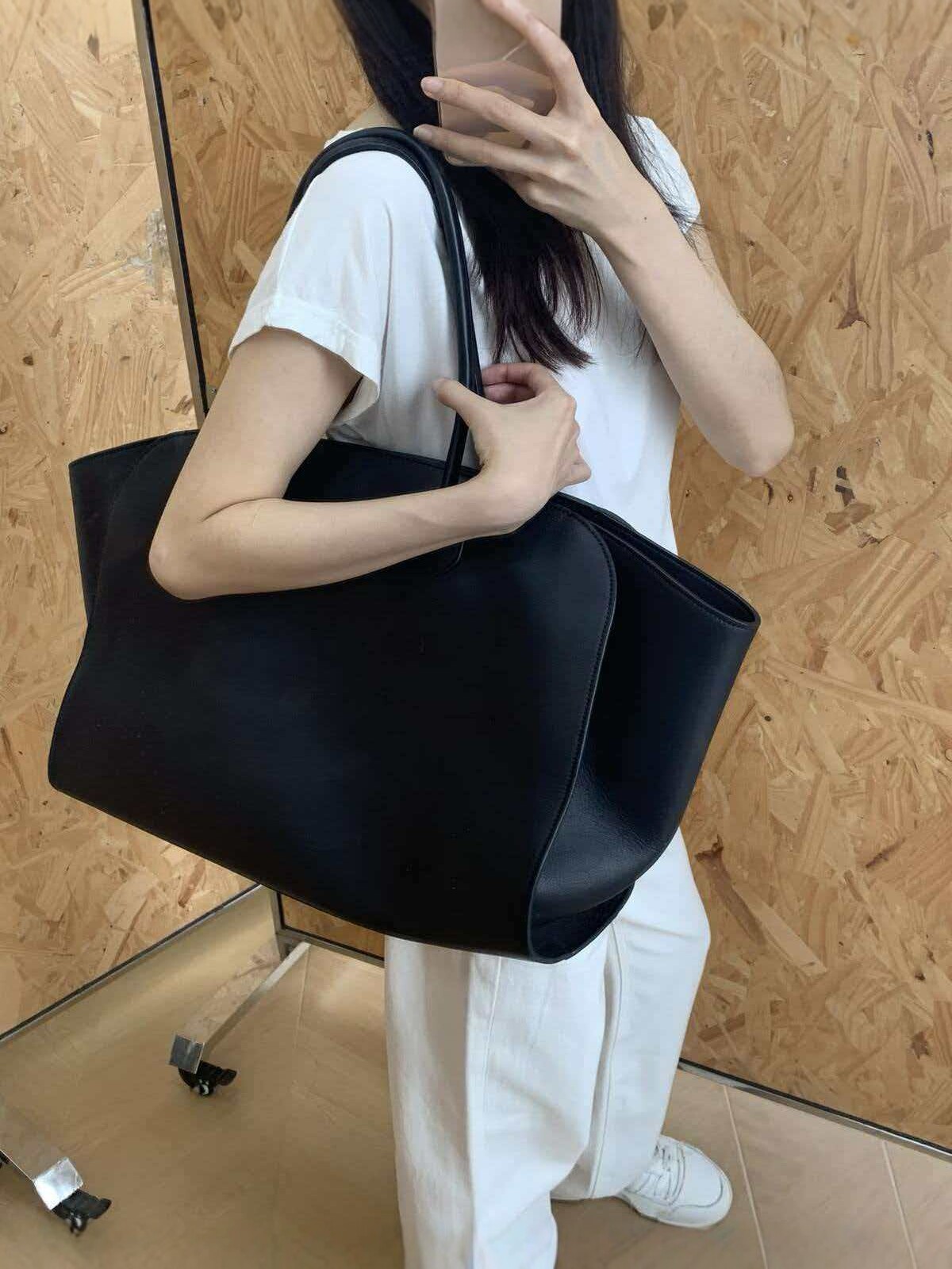 Böyük dəri qadın çantası - Kendall Jenner üslubunda şouder çanta