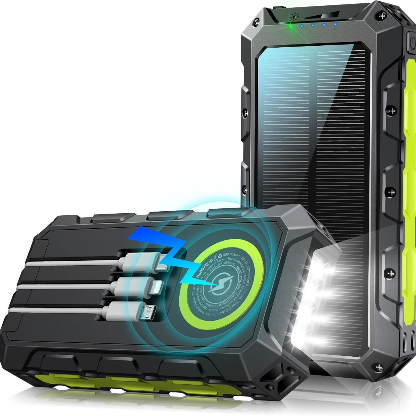 Cross-border e-commerce Tik foreign trade outdoor waterproof solar wireless charging large capacity 46800 sharing charging treasure