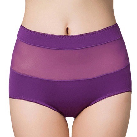 Plus size plus size underwear for women lace mid-high waist ultra-thin hip lift fat mm 200 pounds hollow sexy triangle mesh