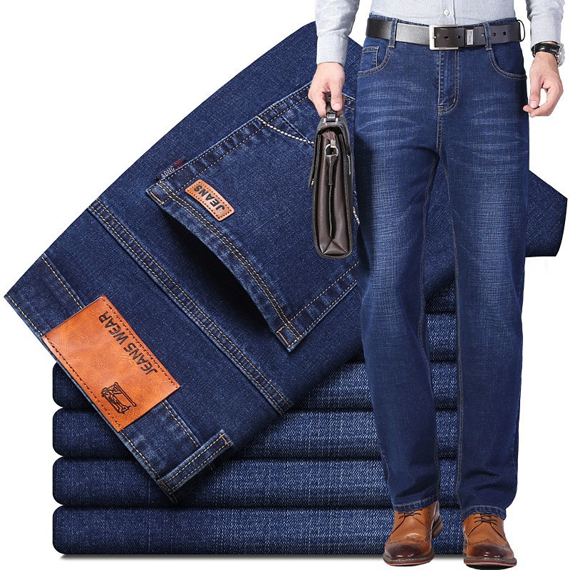 Ventas directas de fábrica de jeans para hombres Versión coreana de pantalones de mezclilla Xintang casuales elásticos de negocios para hombres de talla grande