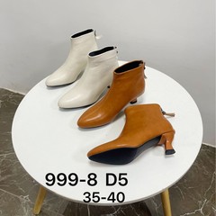 999-8尖头细跟马丁靴女2025年新款秋冬季设计感小众时尚网红女靴